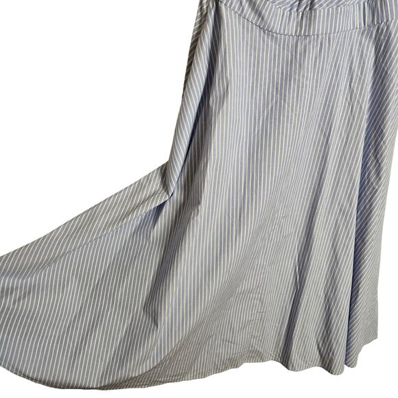 Calvin Klein Preppy Blue White Striped One Shoulder Bow Midi Dress 6 Romantic - Picture 7 of 16